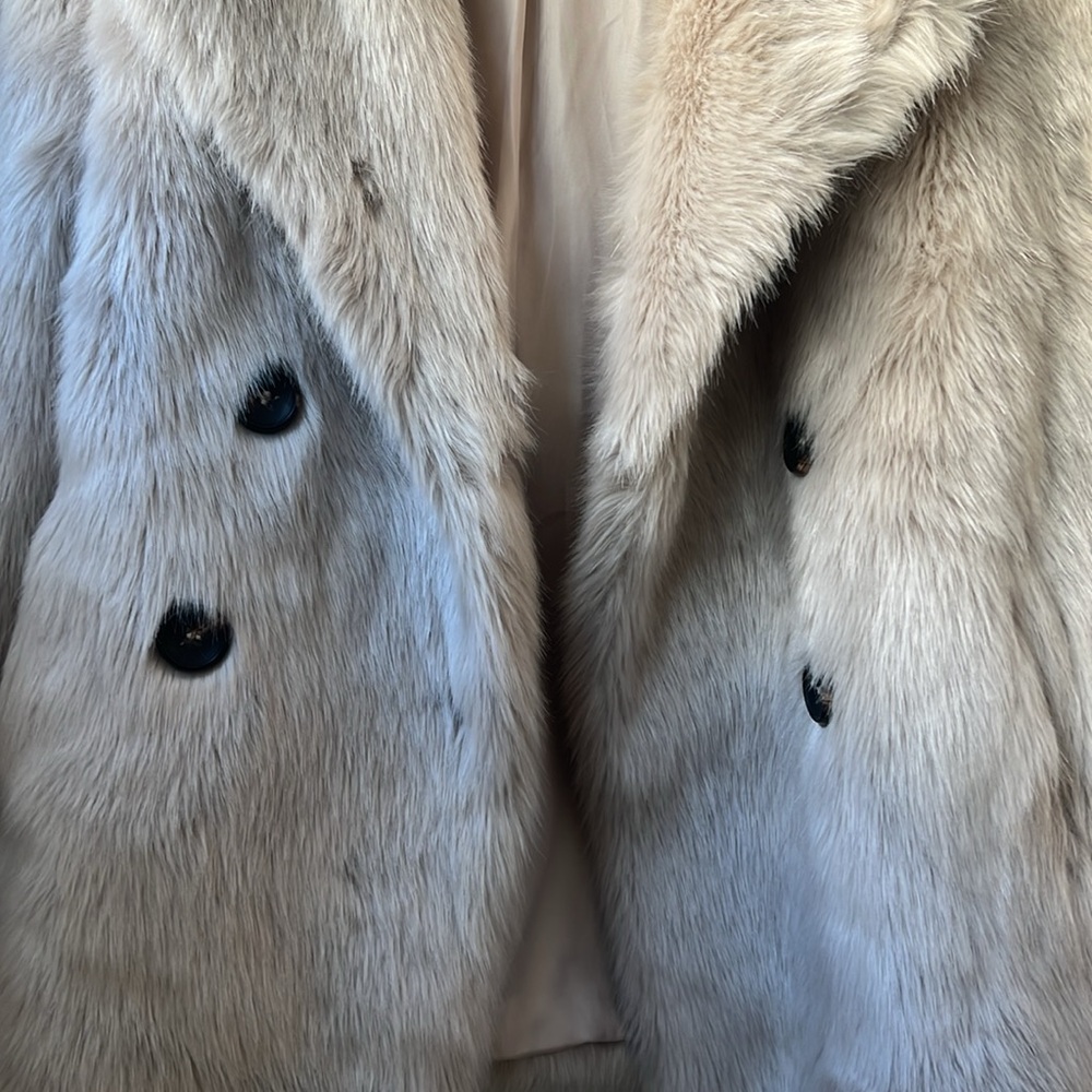 Tan faux fur  jacket lost ink size small - Picture 3 of 4